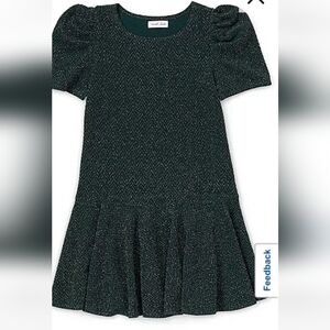 Emerald Sundae Big Girls Short Sleeve Puffed Sleeve Drop Waist Dress